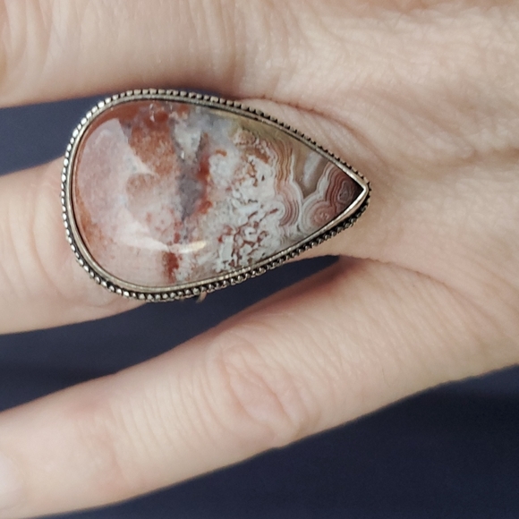 New Crazy Lace Agate 925 Silver Ring. - Picture 11 of 16